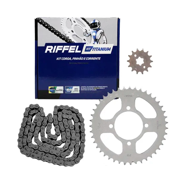 Kit Relação Riffel Ybr 125 Factor 125 2000 Até 2002 Aço 1045