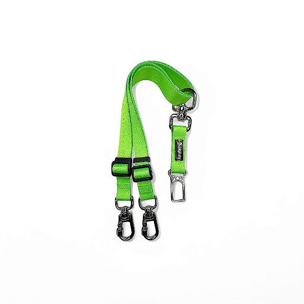 Cinto de Segurança Duplo para cachorros Verde Neon