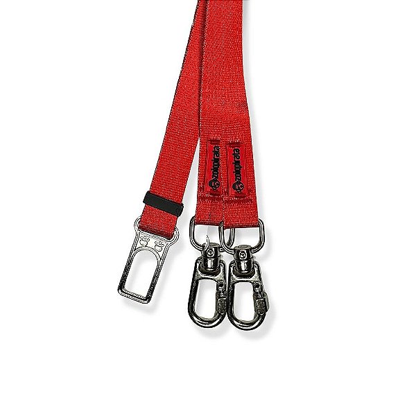 Cinto de Segurança Duplo para cachorros Vermelho