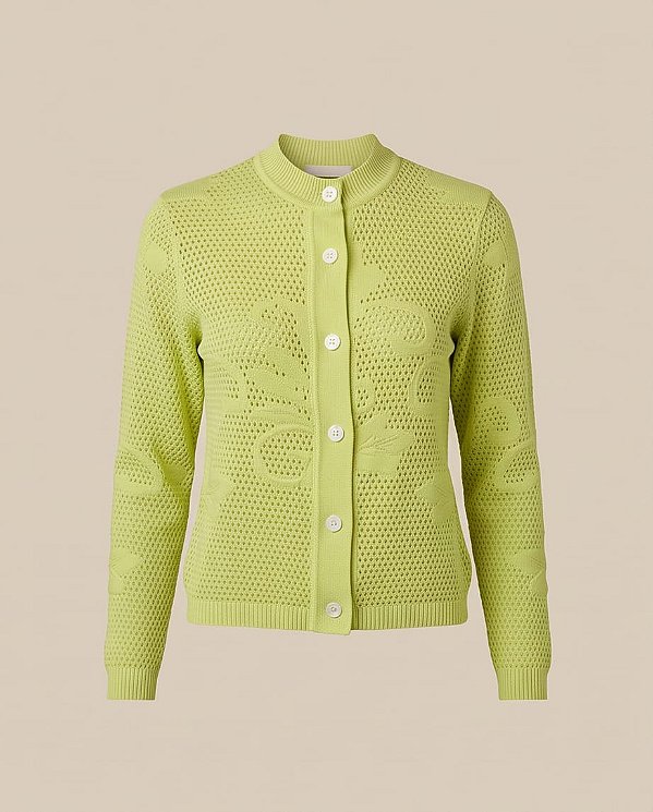 CARDIGAN TRICOT COM BORDADO DE FLORES
