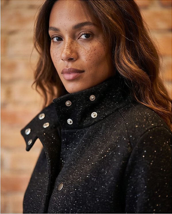 PARKA EM TRICÔ COM LUREX