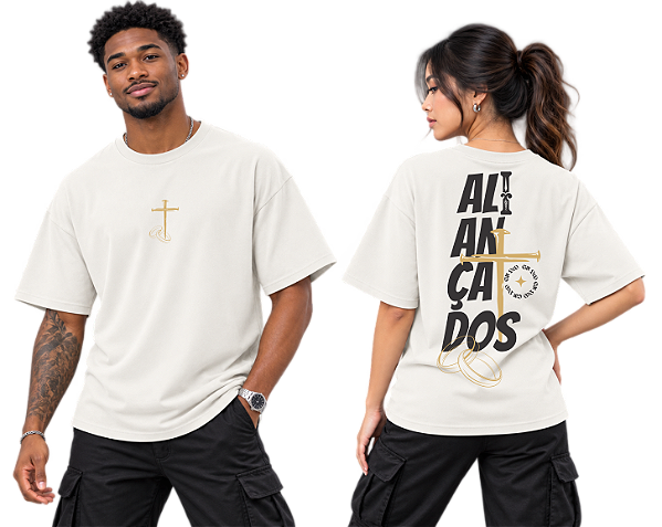 Camiseta Oversized Aliançados — A Força de uma Aliança - Gênesis 9:9 | DSL Wear