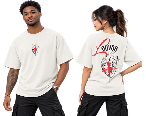 Camiseta Oversized Louvor — Um Coração que Adora | DSL Wear