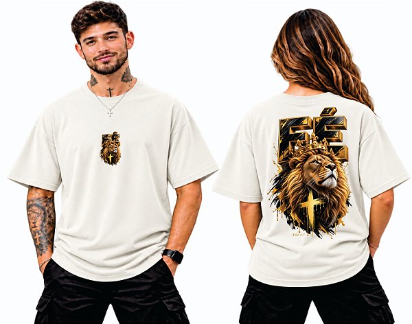 Camiseta Oversized FÉ — Andamos por Fé | 2 Coríntios 5:7 | DSL Wear