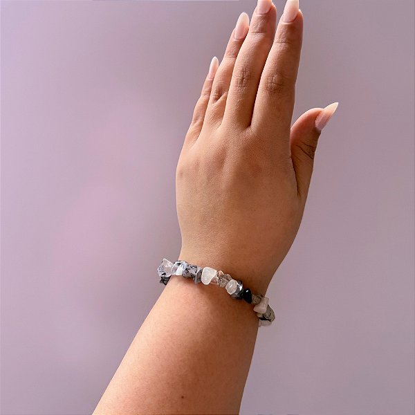 Pulseira de Quartzo Turmalinado – Escudo Poderoso, Clareza Mental e Energia Transformadora