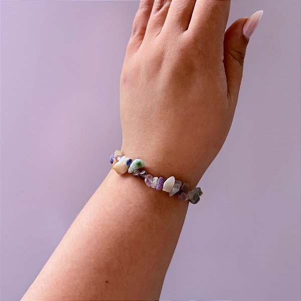 Pulseira de Fluorita – Pedra Natural para Concentração, Cura Emocional e Equilíbrio