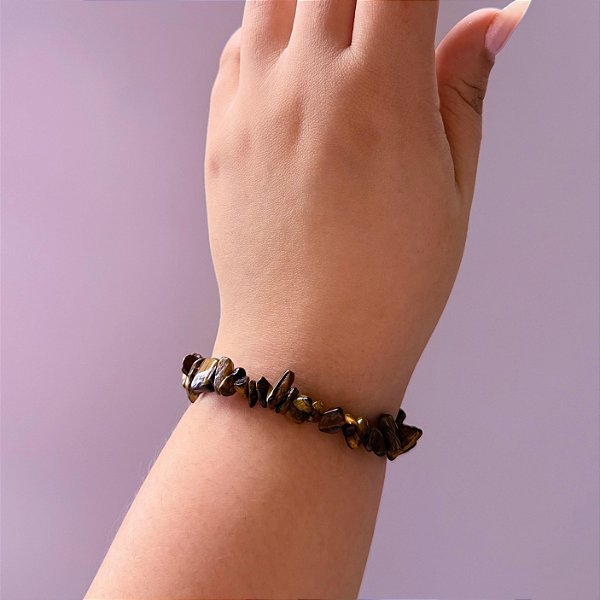 Pulseira de Olho de Tigre – Pedra Natural para Coragem, Decisões e Blindagem Energética