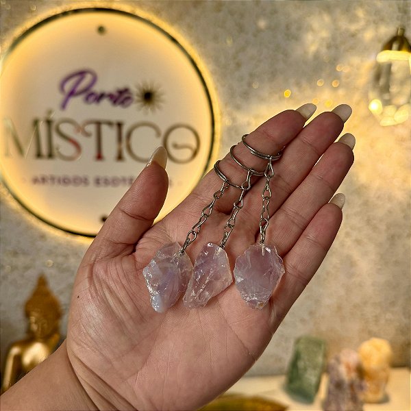 Chaveiro de Quartzo Lavanda – Intuição, Clareza e Harmonia Espiritual