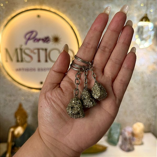 Chaveiro de Pirita – Prosperidade, Foco e Blindagem Energética