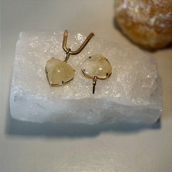 Pingente Coração Citrino – Prosperidade, Alegria e Confiança