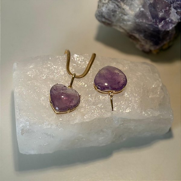 Pingente Coração Ametista – Intuição, Proteção e Paz Interior