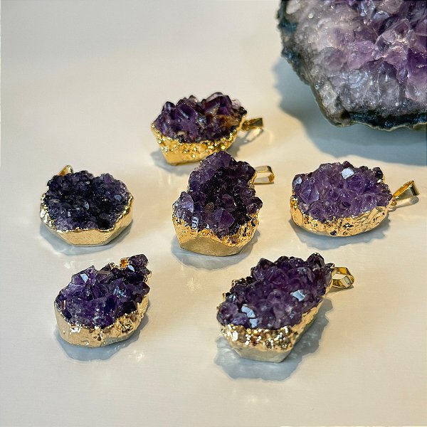 Pingente de Drusa de Ametista – Intuição, Espiritualidade e Proteção