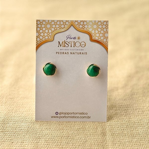 Brinco Meia Esfera de Jade – Pedra Natural