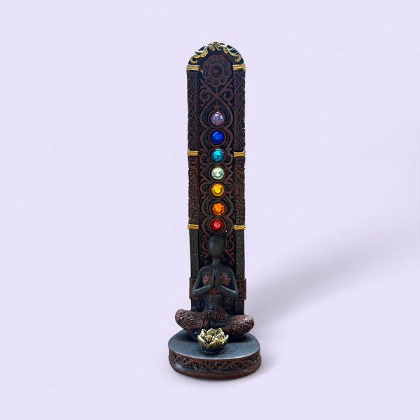 Incensário Yoga 7 Chakras – Resina 19 cm