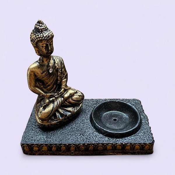 Incensário Buda Meditando | Resina 9 cm
