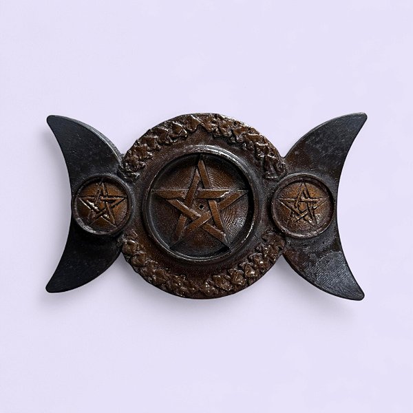 Incensário Triluna – Preto com Marrom em Resina