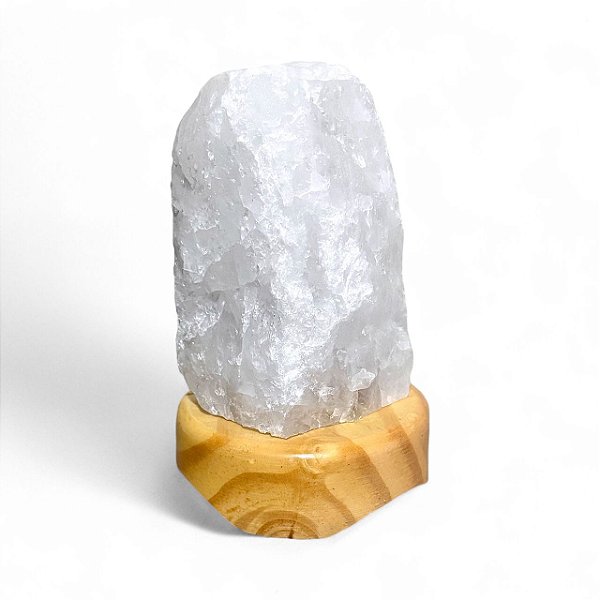 Luminária de Quartzo Branco – Clareza, Energia e Proteção