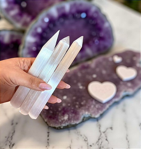 Bastão Lápis de Selenita – Energia Purificadora e Equilíbrio Espiritual