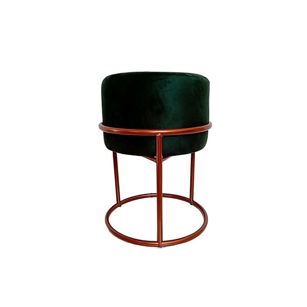 Puff Redondo  Iron Argola Ferro Aço Carbono Verde