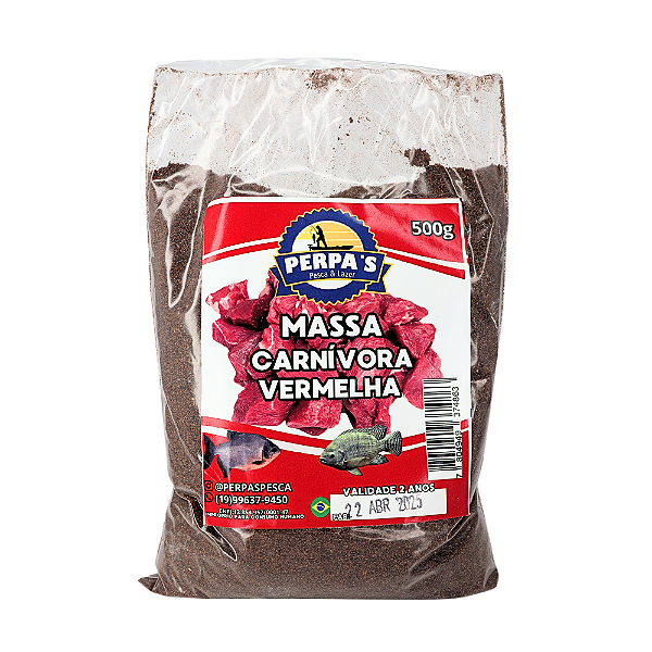 Massa Perpas Pesca Carnívora Vermelha 500G