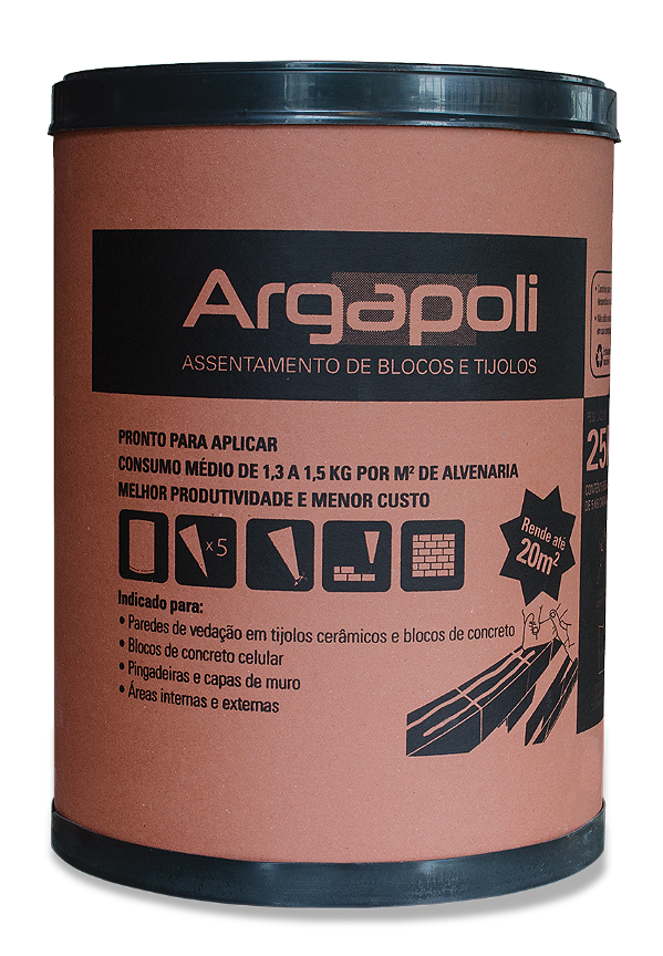 Cola Tijolos e Blocos de Concreto - BARRICA 25 Kg - 5 BISNAGAS DE 5 Kg