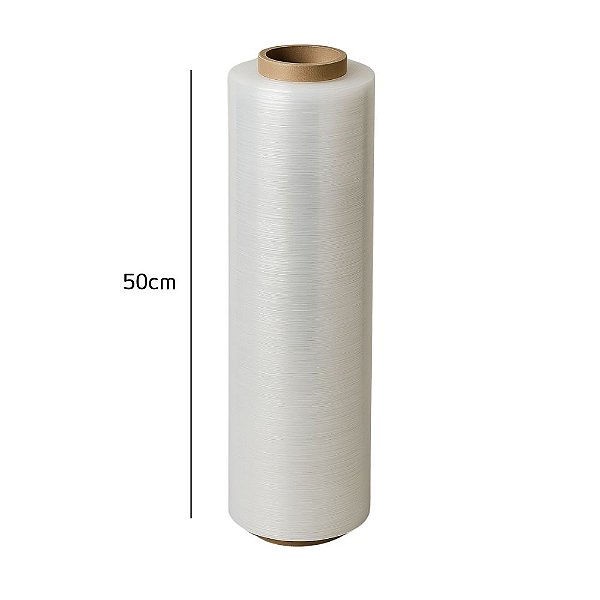 Bobina de Filme Strech Transparente 50cm x 2kg 0,025 micras