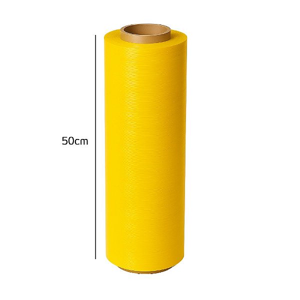 Bobina de Filme Strech Amarelo 50cm x 2kg 0,025 micras