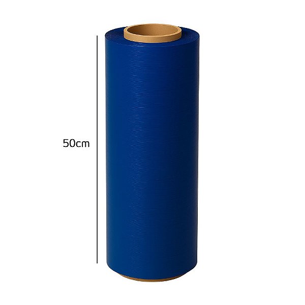 Bobina de Filme Strech Azul 50cm x 2kg 0,025 micras