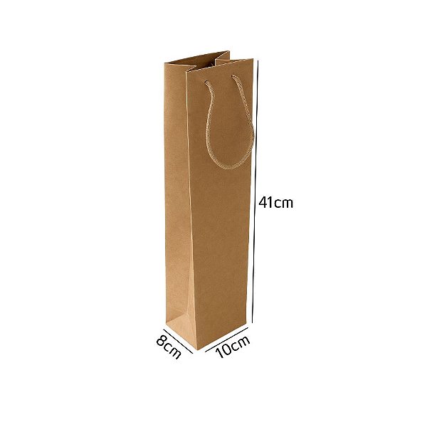 Sacola Kraft Para Vinho 41X10X08