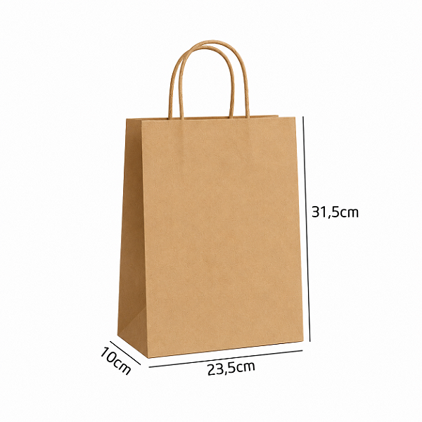 Sacola Kraft M 23,5x10x31,5