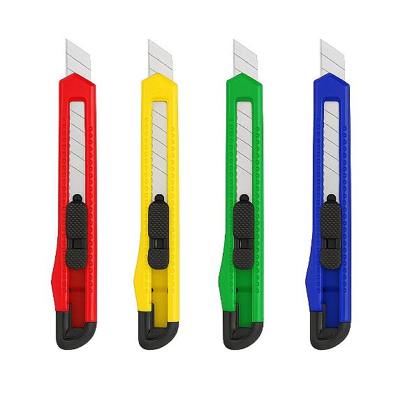 Estilete Lamina Estreita 9Mm Gatte (Cores Sortidas)