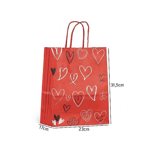 Sacola de Papel Amore 23,5x10x31,5