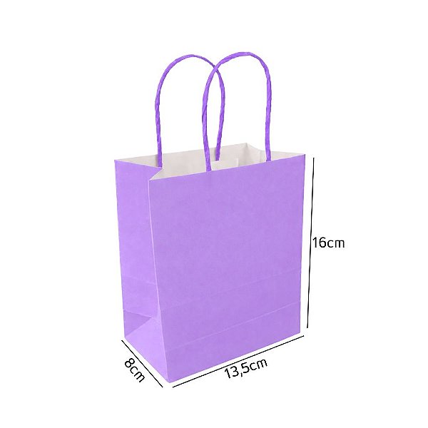 Sacola de Papel Lilás Mini 13,5x8x16