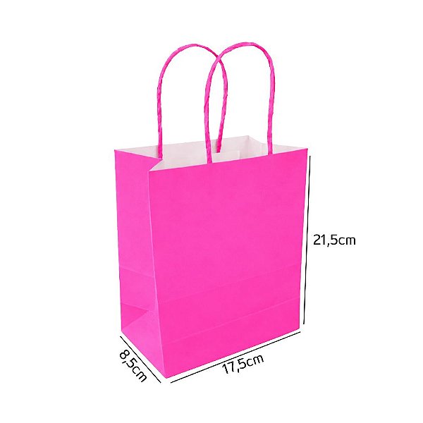 Sacola de Papel Pink P 17,5x8,5x21,5