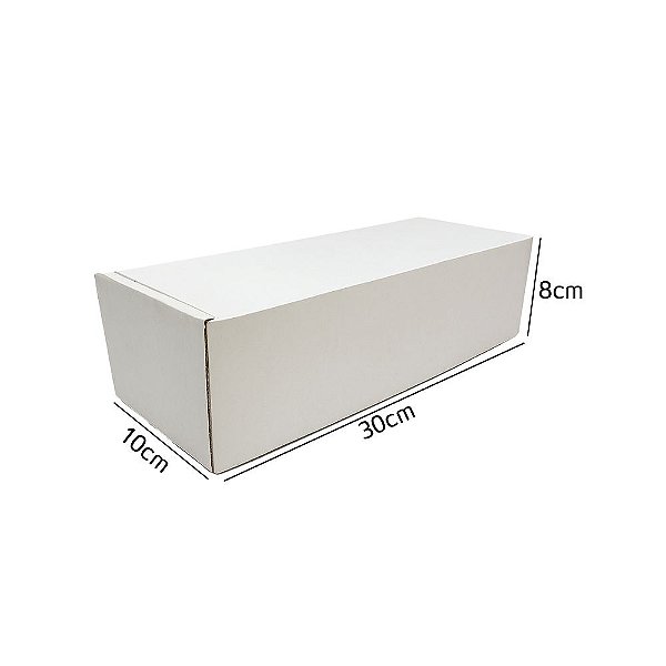 Caixa de Papelão Branca n68 30x10x8