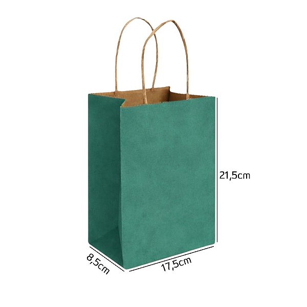 Sacola de Papel Kraft Azul Céu P 17,5x8,5x21,5