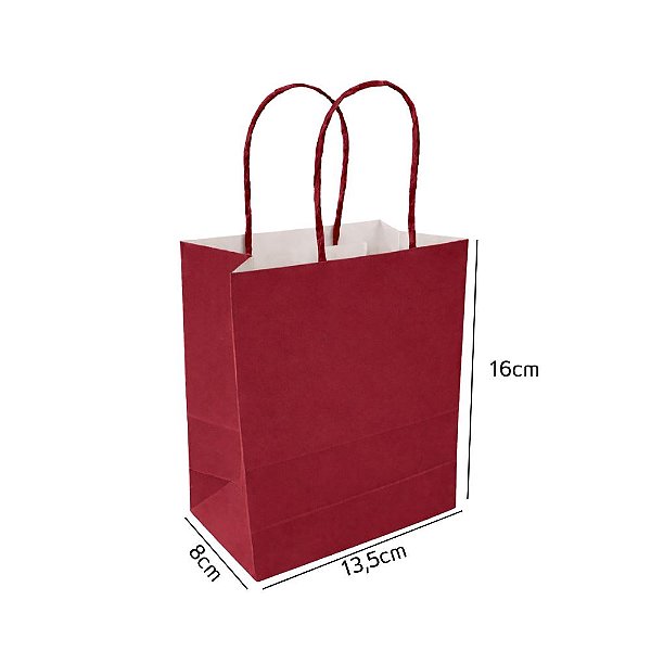 Sacola de Papel Marsala Mini 13,5x8x16