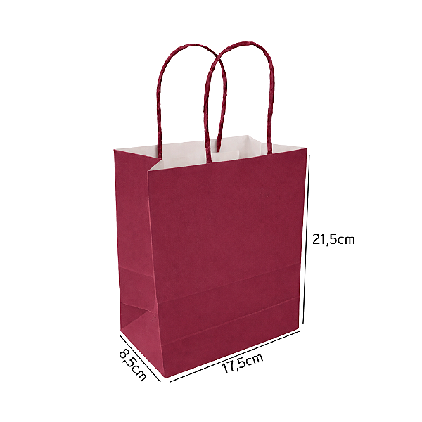 Sacola de Papel Marsala P 17,5x8,5x21,5