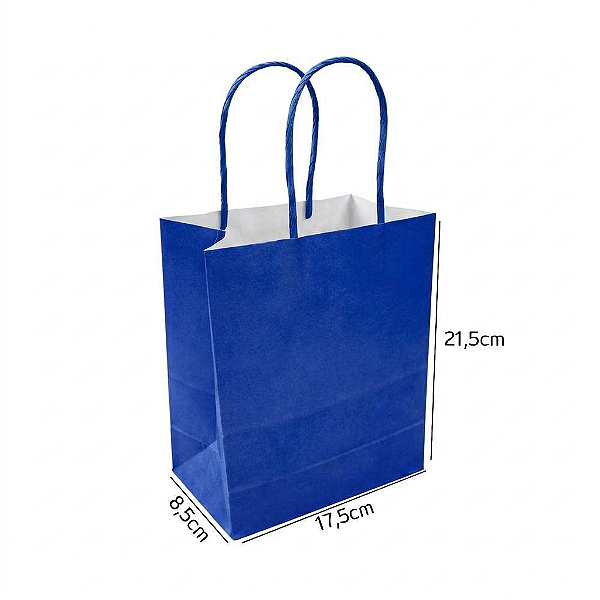 Sacola de Papel Azul Bic P 17,5x8,5x21,5
