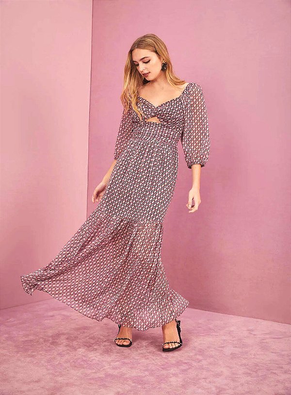 Vestido Midi Estampado