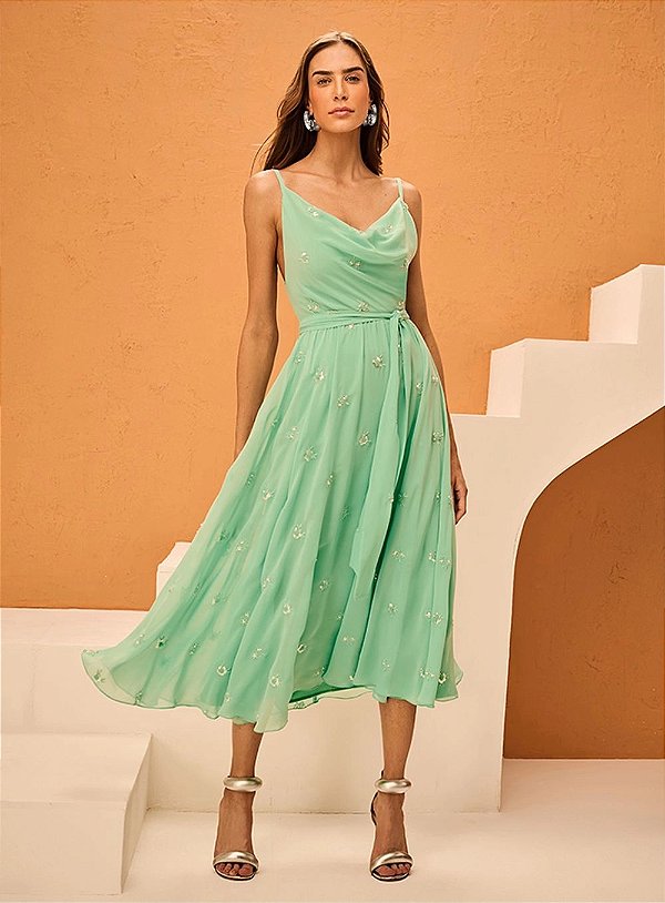 Vestido Musseline Bordado