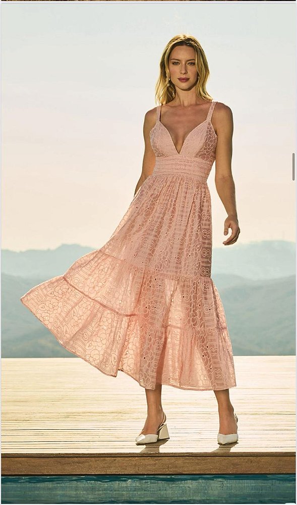 VESTIDO MIDI PALA DRAPEE