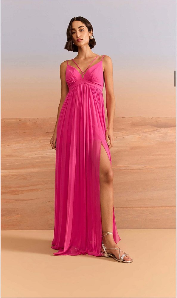 Vestido Longo Alças Cruzadas