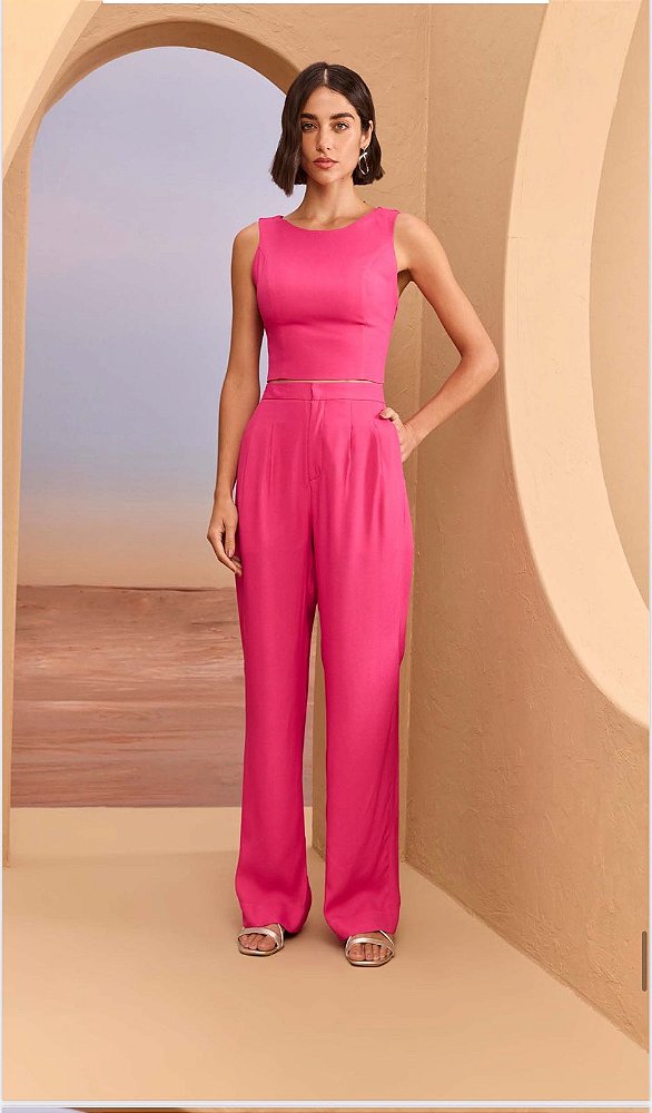 CONJUNTO BLUSA E CALÇA LAÇO COSTA