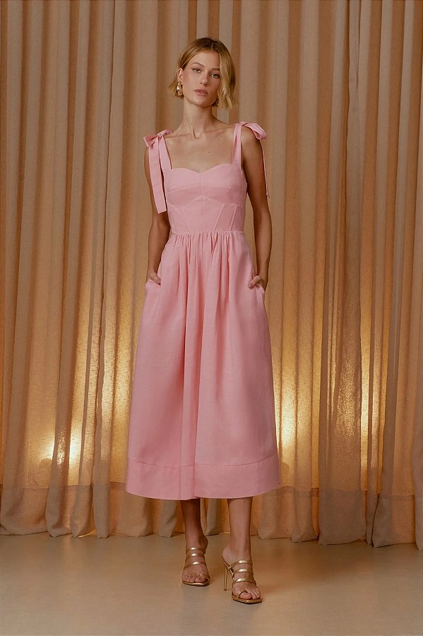 Vestido Midi Recortes Frontal