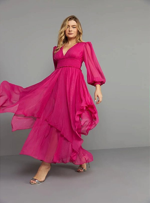 VESTIDO MIDI CAMADAS