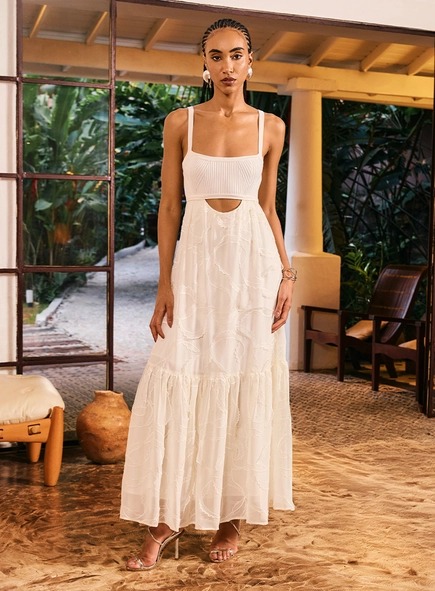 Vestido Cut-out Chiffon Waves