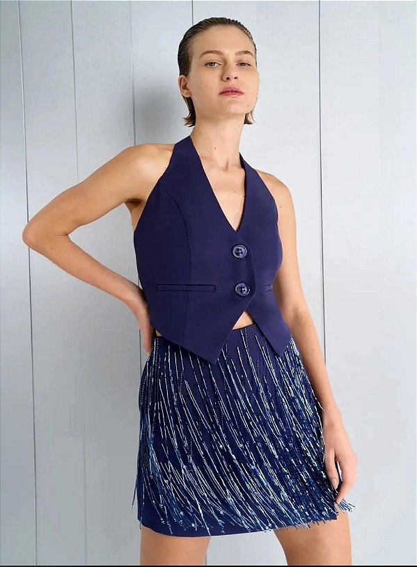 CONJUNTO COLETE E SAIA CURTA