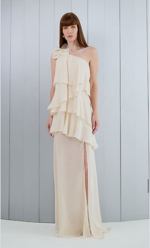 VESTIDO OMBRO SÓ DISCO ORGANZA