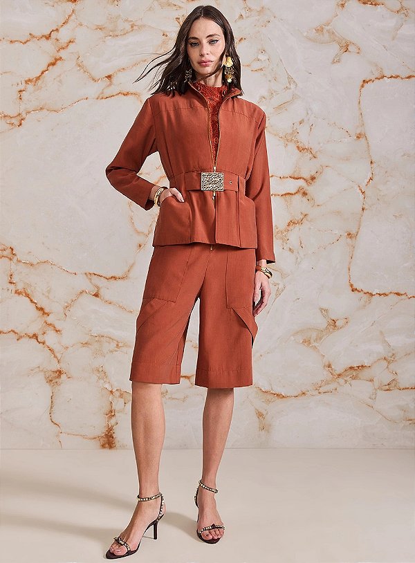 Conjunto Safari Jaqueta E Bermuda